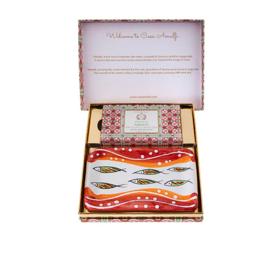 APERITIVO IN AMALFI Gift Set Seife + Portasapone Pesciolini