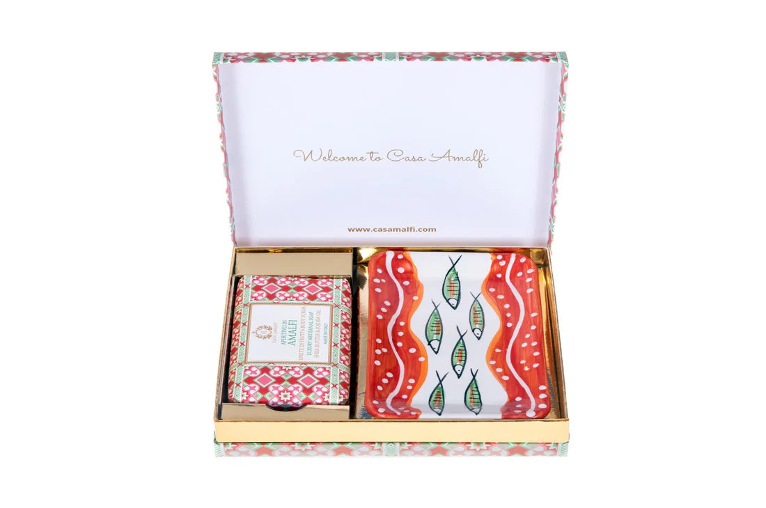 APERITIVO IN AMALFI Gift Set Seife + Portasapone Pesciolini