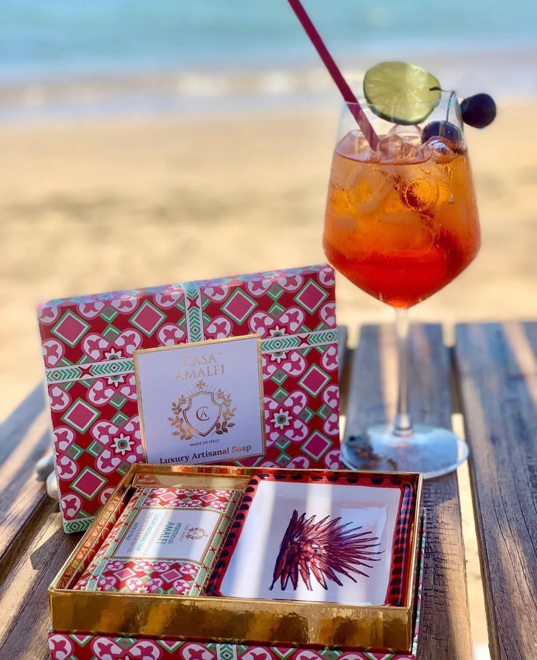 APERITIVO IN AMALFI Gift Set Seife + Portasapone Pesciolini