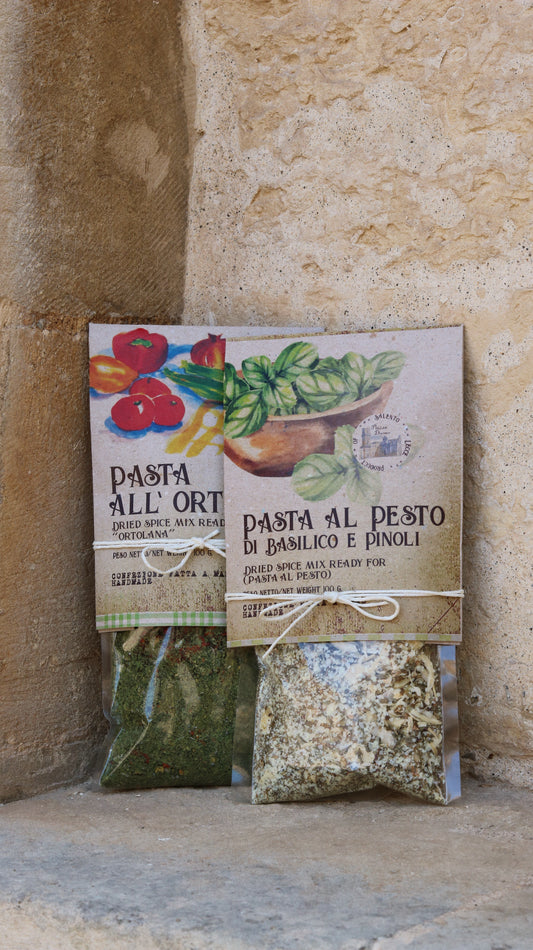 Pasta-Gewürzmischung mit Basilikum-Pinoli-Pesto - Pasta al Pesto di Basilico e Pinoli 100g