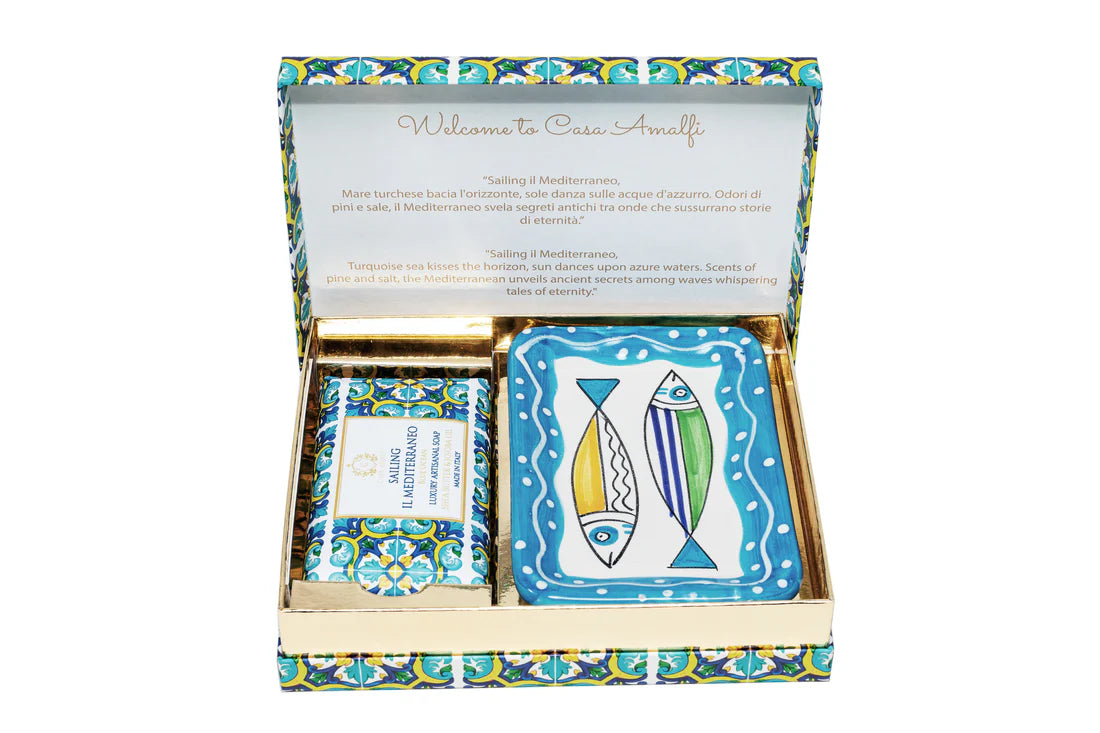 SAILING IL MEDITERRANEO Gift Set Seife + Portasapone Pesciolini