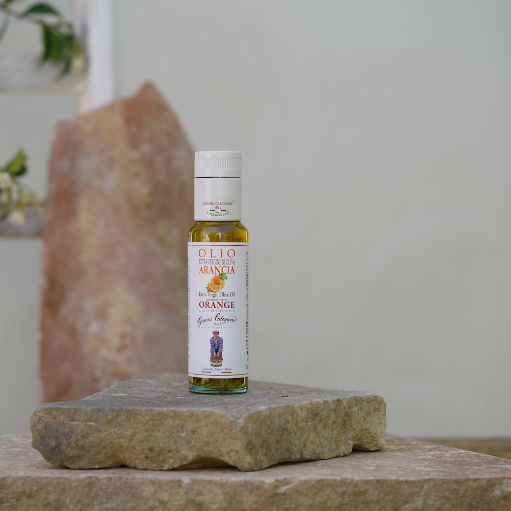Extra natives Olivenöl, kaltgepresst aromatisiert mit Orange 100ml