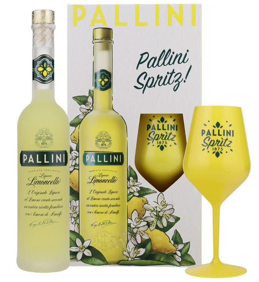 Pallini Limoncello Geschenkbox mit Becher 26% Vol. 0,5 Liter
