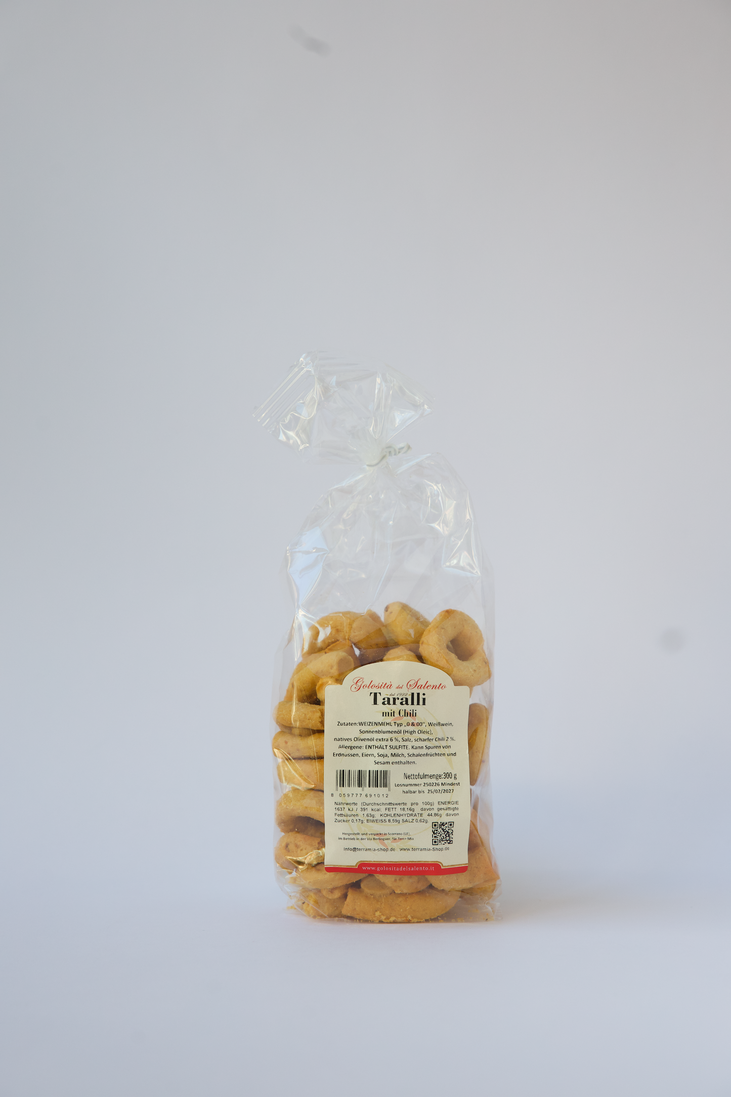 Taralli mit Chili – Taralli al peperoncino 300g