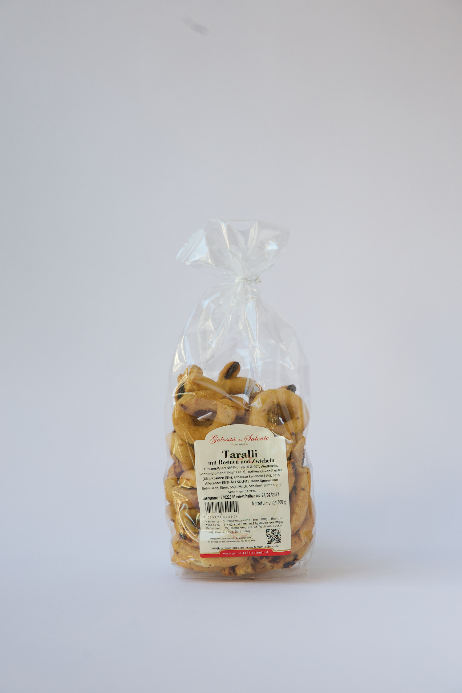 Taralli mit Rosinen und Zwiebeln – Taralli uvetta e cipolla 300g – TERRA MIA