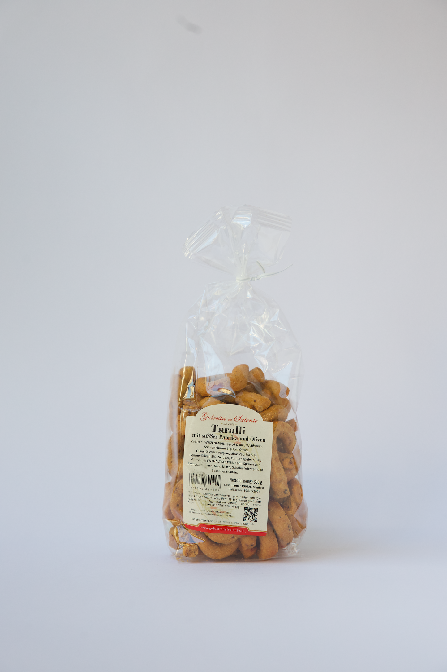 Taralli mit süßer Paprika & Oliven 300g